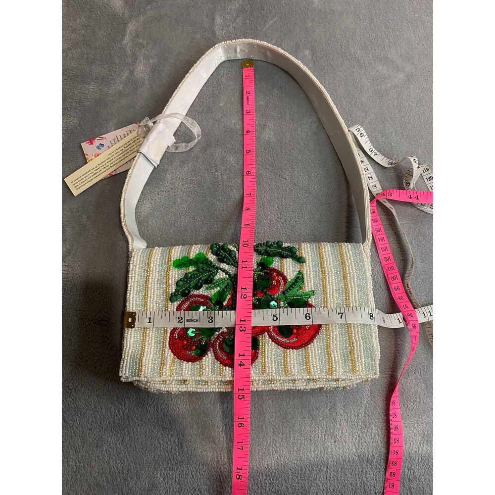 Unbranded Tomato Purse Pastel Striped Beaded Small Coquette Aesthetic NWT - Picture 10 of 10